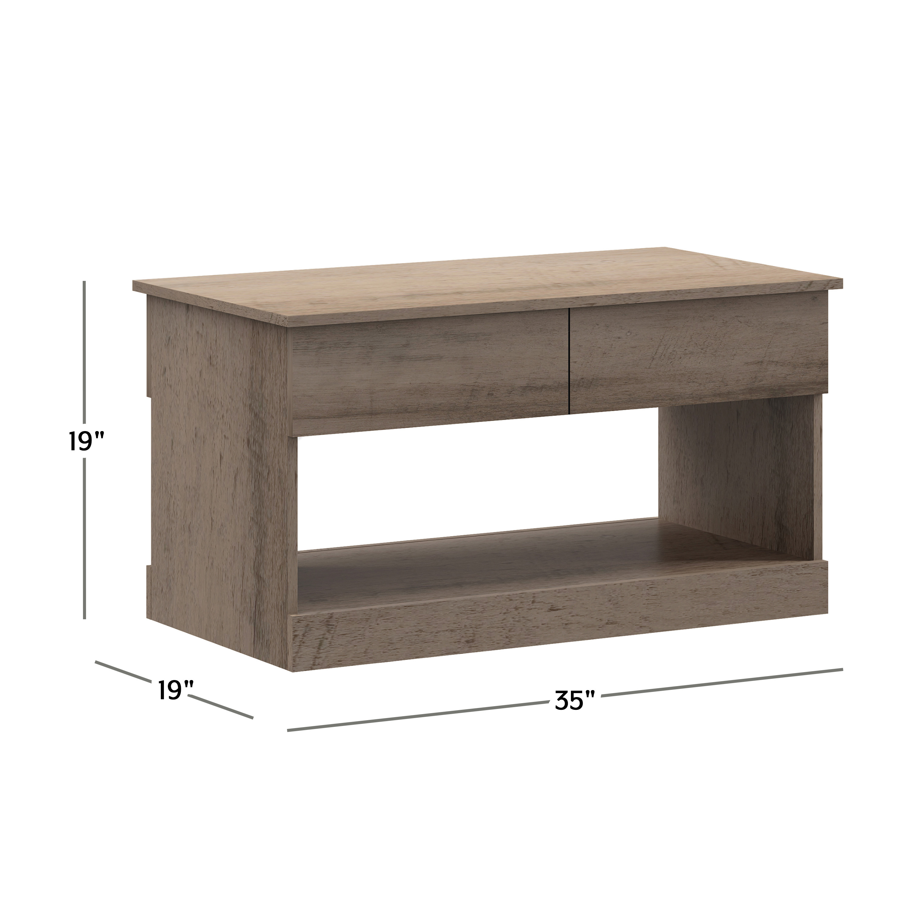 Brindle Rectangular Lift Top Coffee Table, Gray Oak, by Hillsdale Living Essentials - image 5 of 22