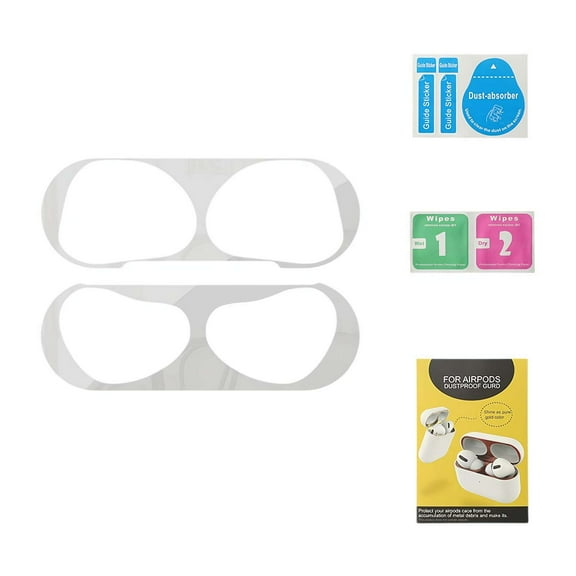 2 pcs Dust Guard for Apple AirPods 4 Case Box, Metal Sticker Protection Film Dust-Proof Metal Cover, Ultra Slim Protect from Iron Metal Shaving