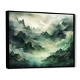 thumbnail image 2 of Designart "Green Peaks Percolated By Mountains I" Landscape Mountains Floater Framed Wall Decor, 2 of 5