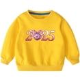 thumbnail image 2 of Chandails en Molleton pour Petites Filles 2025 Coton Manches Longues Col Rond Chandail-Over Chemise pour Enfants Jaune, 2 of 5