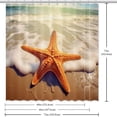 thumbnail image 6 of Starfish Waterproof Bathroom Curtain Set with Hooks - Printed Shower Curtain for Bathroom Decoration, 6 of 6