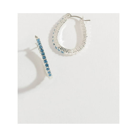 Women's Silver Crystal Stone Hoop Ear Sense Earrings by Howard's