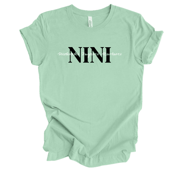 Womens Motivates Inspires Nutures Mother's Day Sweet Cute Ladies Mint Short Sleeve T-Shirt-Nini-XX-Large
