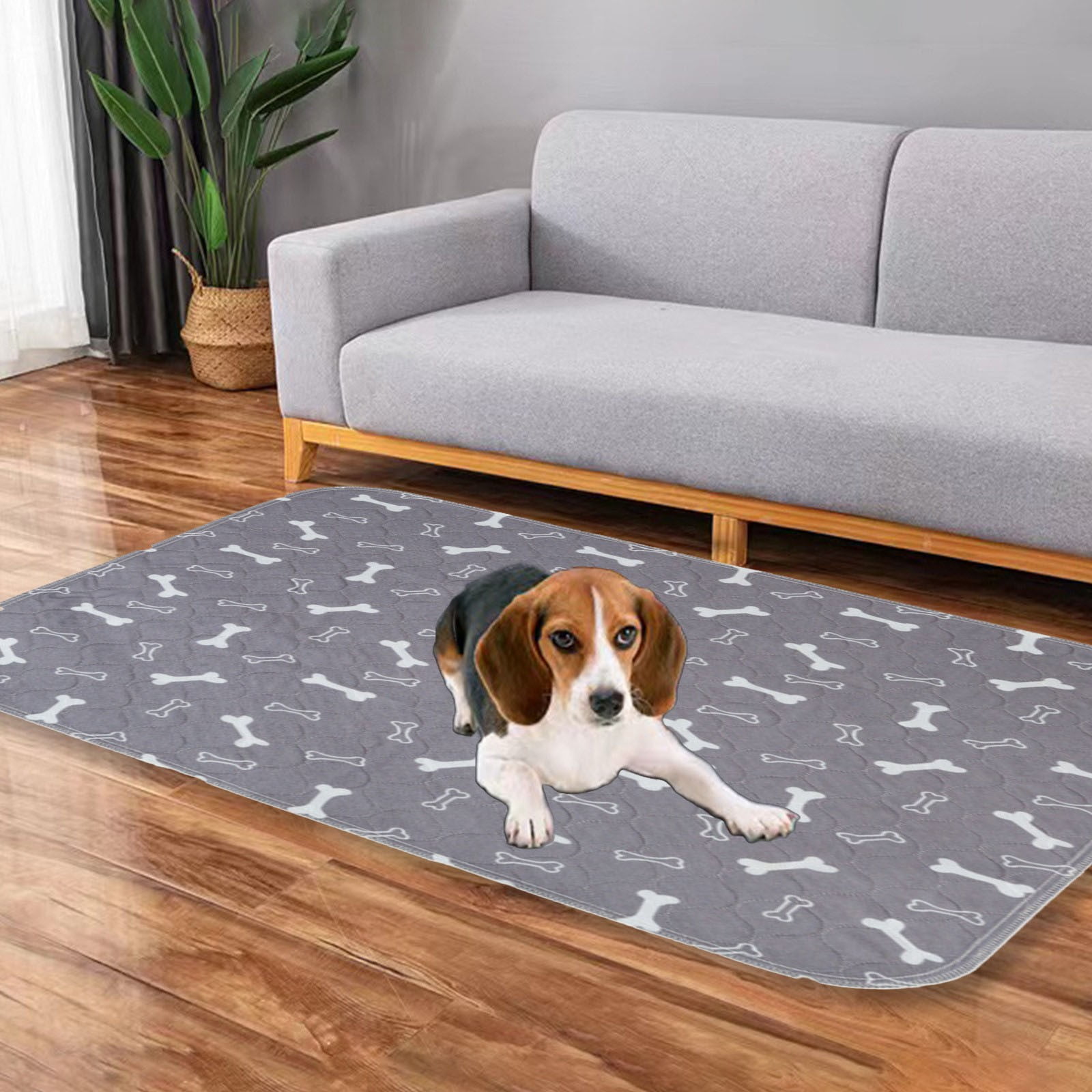 Lunxisen 4 Pcs Washable Pee Pads for Dogs and Cats, New Super Absorbent Reusable Dog Pads Pet Puppy Training Pads, Waterproof, Non-Slip and Leak-Proof Potty Pads(80*90cm)