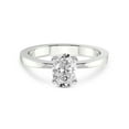 thumbnail image 3 of 3 Carat IGI Certified Oval Shape Lab Grown Diamond Engagement Ring | 14K White Gold | Jannel Tapering Solitaire Lab Diamond Ring | FG-VS1-VS2 Quality Friendly Diamonds, 3 of 5