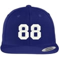 thumbnail image 1 of Trendy Apparel Shop Number 88 Collegiate Varsity Font Embroidered Flat Bill Snapback Cap - Navy, 1 of 2