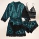 thumbnail image 2 of Conjunto de pantalones cortos y sujetador para dormir para mujer conjunto elegante de 4 piezas a juego traje para el hogar, 2 of 6