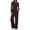 Coffee, variant on Short Sleeve Sleepshirt Two Piece Sets for Women Wide Leg Pants Long Sleeve Crop Tops Matching Sets Travel Outfits