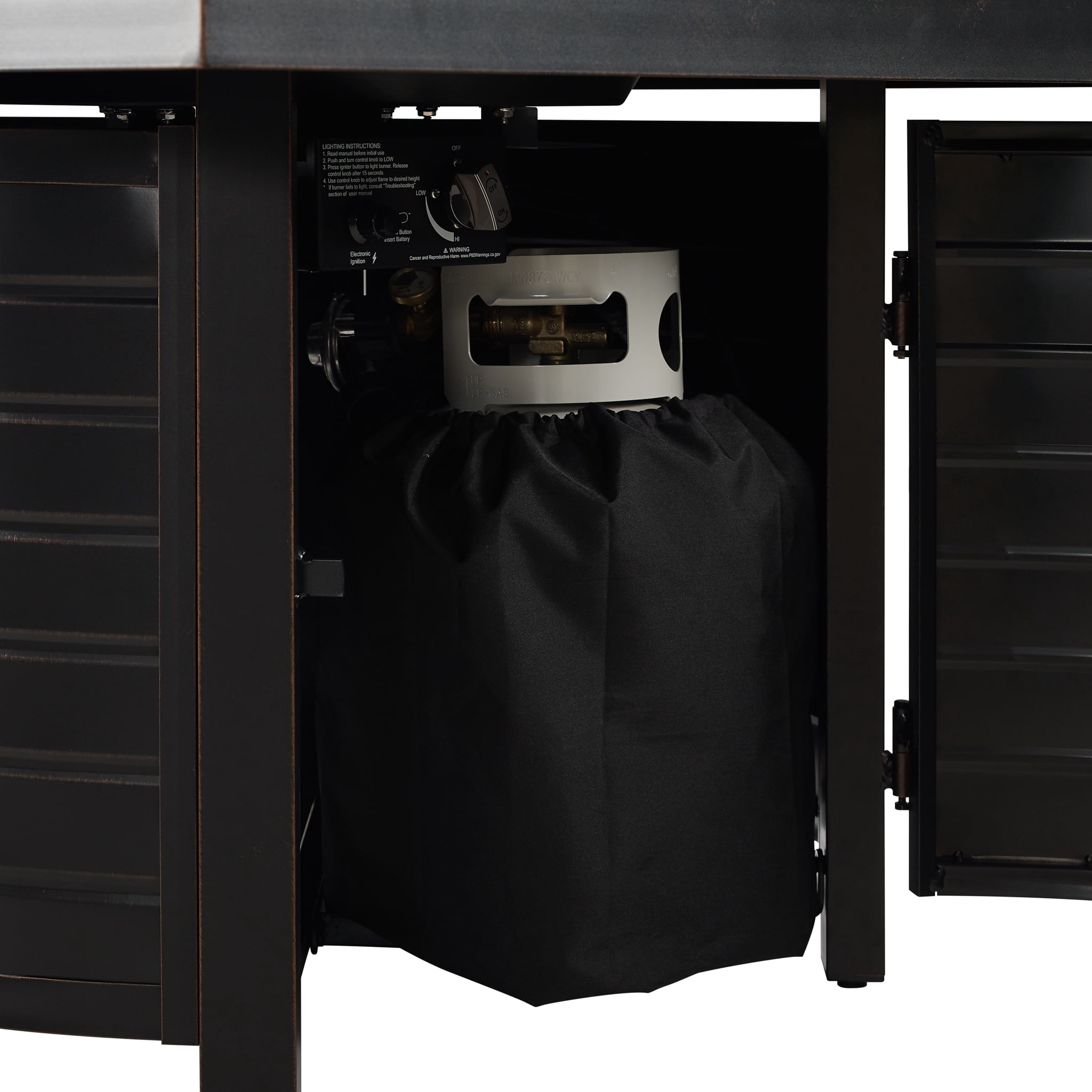 Fire Sense Yorke Square Aluminum Propane Fire Pit