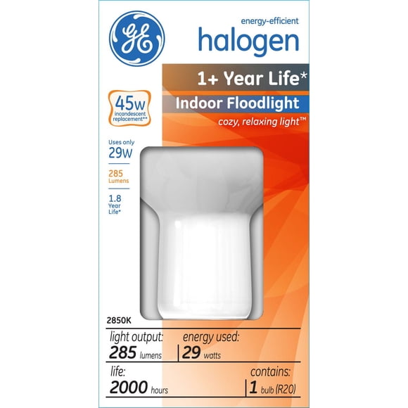GE Energy-Efficient Halogen 29W R20 1 PK