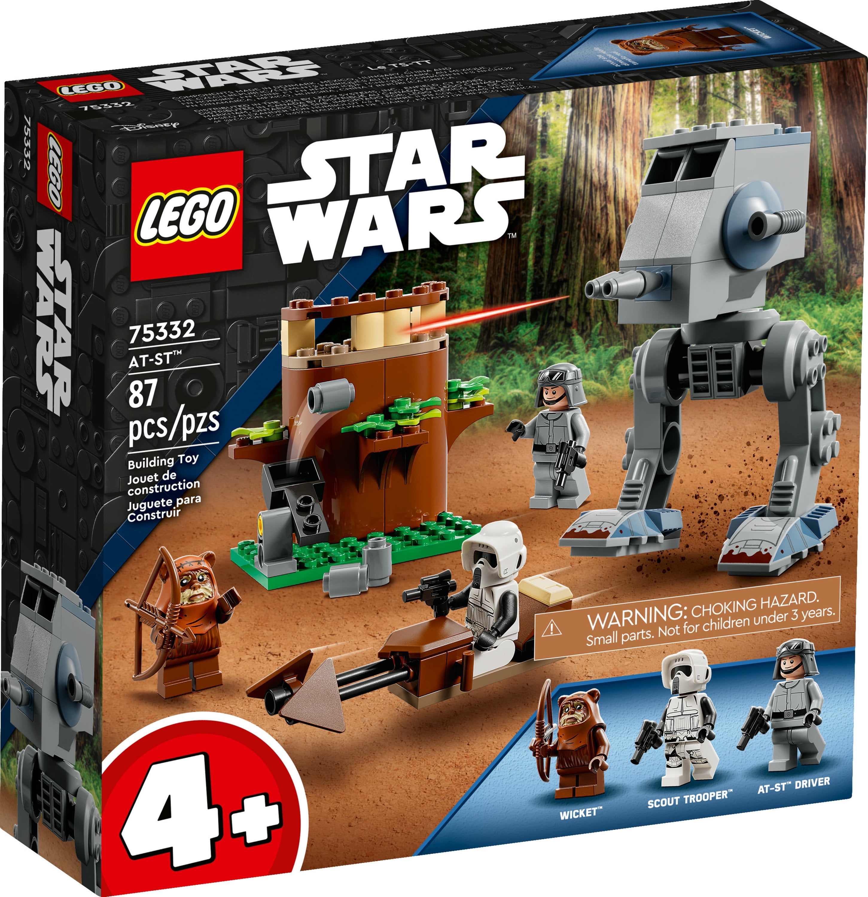 LEGO Star Wars Buildable AT-ST 75332, Toy Set for Kids 4+, Wicket \u0026 Scout  Trooper Minifigures, 2022 Edition - Walmart.com