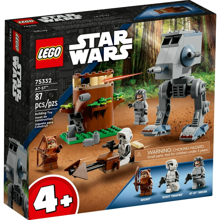 LEGO Star Wars Buildable AT ST 75332 Toy Set for Kids 4 Wicket Scout Trooper Minifigures 2022 Edition Walmart