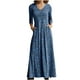 thumbnail image 1 of Vestido Retro Mujer Flores Estampado Manga Larga Casual Bolsillo Suelto Vintage Vestido Largo Odeerbi ODB115637, 1 of 7