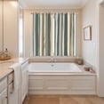 thumbnail image 3 of Boho Teal Stripes Kitchen Curtains 63 Inch Length, Bohemian Vertical Striped Geometric Grommet Top Bedroom Living Room Curtains, Light Filtering Cafe Curtain Drapes 2 Panels Set 84''x63'', 3 of 9