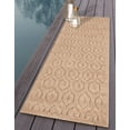 thumbnail image 5 of Unique Loom Outdoor Trellis Textured Collection Area Rug - Spatial (2' x 8' Runner Beige), 5 of 8