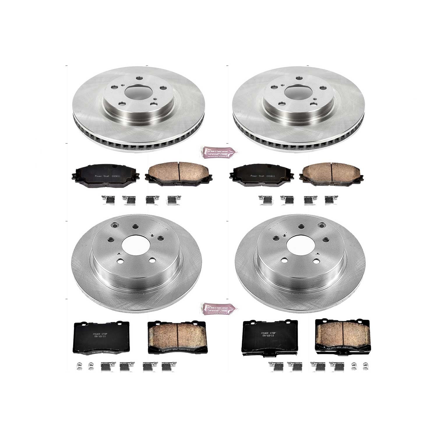 PowerStop Front and Rear Stock Replacement Brake Pad and Rotor Kit Fits: TOYOTA Select Models KOE7503