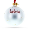 thumbnail image 2 of Flag of Latvia Glass Ball Christmas Ornament 3.25 Inches, 2 of 5