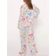 thumbnail image 3 of Women Bow Printing 2 Piece Y2k Satin Silk Lounge Outfits Pajamas Set Long Sleeve Button Down Shirt Pants Set Valentine's Day, 3 of 3