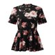 thumbnail image 4 of Tops estampados de manga corta de gran tamaño para ocio con cuello redondo a la moda para mujer Fridja  bn7562, 4 of 7