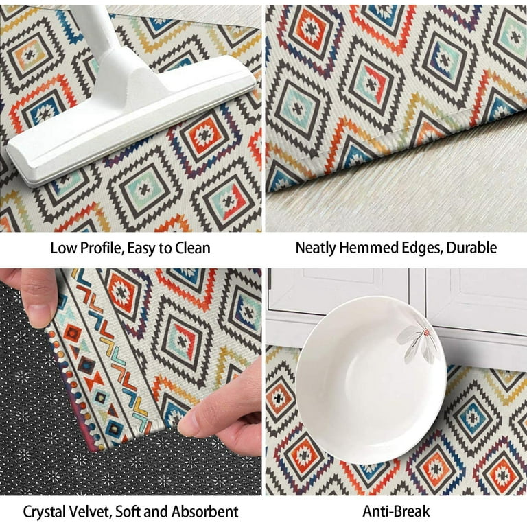 AGELMAT Kitchen Mat,2PCS Boho Kitchen Rug and Mats Memory Foam Comfort –  Modern Rugs and Decor
