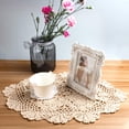 thumbnail image 4 of Ksopiavobs 2-Pieces Handmade Cotton Crochet Doilies Oval Lace Table Placemats 12 x17inch, Beige, 4 of 7