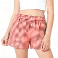 thumbnail image 5 of Fengactive Girls Gingham Loungewear Shorts Elastic Waist Button Detail Straight Leg with Convenient Side Pockets for 5-14T, 5 of 6