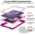 thumbnail image 2 of Dteck Screen Protector Case for Samsung Galaxy Tab A9 Plus 11-inch (X210,X215,X216),Heavy Duty Rotating Stand Rugged Rubber Case Shockproof PC Cover with Adjustable Hand/Shoulder Strap,Pink+Rose, 2 of 8