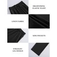 thumbnail image 5 of Pantalones JEKAOYI para mujer, cintura alta, con cordón, recto, negros, 5 of 5