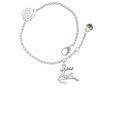 thumbnail image 2 of Delight Jewelry Silvertone 2-D Reindeer Silver-tone Rose Link Chain Bracelet, 6.25"+1.75" Extender, 2 of 4