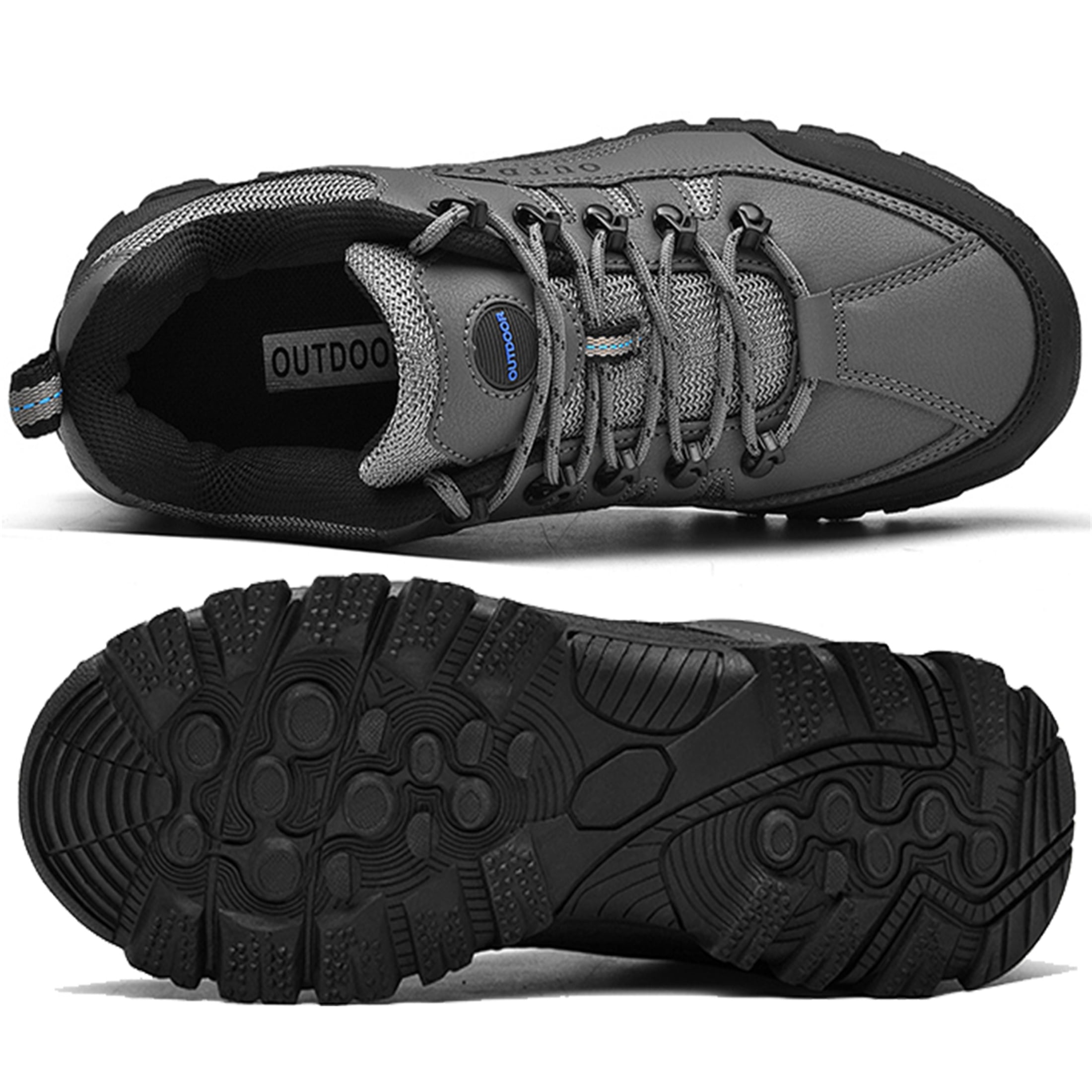 LASUDRAA Men's Hiking Shoes Waterproof Non-Slip Low-Up Sport Shoes Comfortable Outdoor Sneakers