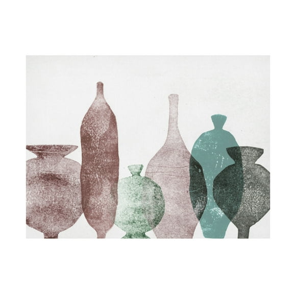 Canvas Wall Art - Pernille Folcarelli 'Vases 1 Teal' Wall Art for Living Room, Bedroom, or Office Décor by Trademark Fine Art - 19 x 14 Inches