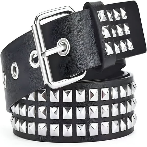 TELOLY Studded Belt Punk Belt Goth Belt for Men or Women