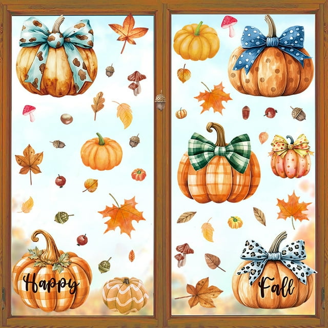 Adhesivos de pared de PVC, calabaza y otoño, Acción de Gracias, 20 x 30 cm