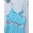 thumbnail image 5 of YiZYiF Girls V-Neck Sequined Ballet Dance Dress Lyrical Performance Camisole Leotard Light Blue 5-6, 5 of 7