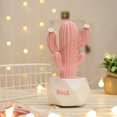 thumbnail image 4 of EeaseMX Lámpara de noche con forma de cactus, adorno artesanal, lámpara decorativa de escritorio para el hogar y la oficina (rosa, tamaño pequeño), 4 of 7