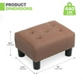 thumbnail image 2 of ZOPan Small Foot Stool, Tufted Ottoman Stools with Nailhead Trim & Legs, PU Leather Ottoman Footrest with Storage, Stable Footstool for Couch, Living Room, Bedroom, 440lbs Capacity-Brown, 2 of 8