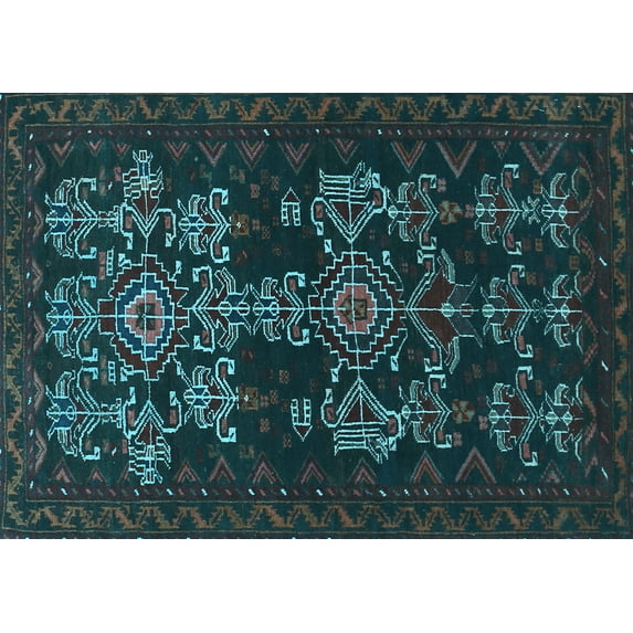 Ahgly Company Indoor Rectangle Persian Light Blue Traditional Area Rugs, 7' x 9'