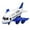 Blue, variant on Godderr Kids Toddler Plane Toy Set，Large Passenger Plane Model，Plastic Airplane Inertia Car Plane* 1pcs+Alloy Car * 6pcs