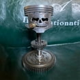 thumbnail image 6 of Carving Piston Skull Face Realistic Skull Sculpture Man Statue Office Home Table Gifts Halloween, 6 of 8