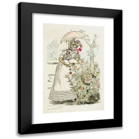 Henri Boutet 11x14 Black Modern Framed Museum Art Print Titled - 1922 Nineteenth Century Female Modes (1908)
