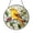 Acrylic 3.5 Inch, variant on Round Yellow Bird Stained Glass Window Suncatcher, Cheerful Songbird Design with Flowers, Garden Home Accent