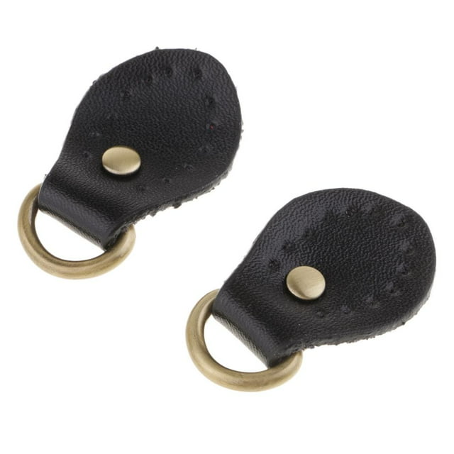 simhoa 2pcs PU Leather Handle Snap Buckles for Handbag Making Accessories Black