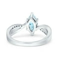 thumbnail image 3 of Marquise Art Deco Infinity Wedding Engagement Ring Simulated Aquamarine CZ 925 Sterling Silver size 10, 3 of 5