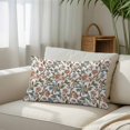thumbnail image 3 of Red Floral Throw Pillow Cover, Pillowcase Protectors with Zipper, Breathable Decorative Lumbar Pillow Case Cover, Botanical Watercolor Vintage Flower Leaf Pillow Shams for Couch Sofa 12x20Inch, 3 of 8