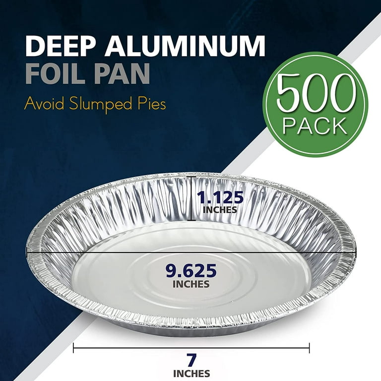 7 Heavy Duty Disposable Aluminum Pie Pans Foil Baking Tray 500 Pcs