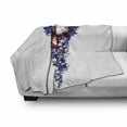 thumbnail image 2 of Sports Soft Flannel Fleece Throw Blanket, Stars and Stripes Patriot Baseball Celebration Holiday Flag Graphic, Cozy Plush for Indoor and Outdoor Use, 70" x 90", Purple White Red, by Ambesonne, 2 of 5
