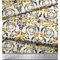 thumbnail image 2 of Soimoi Tissu en Poly Georgette, Imprimé Couronne, Feuilles et Roses, Tissu de Couture, Largeur 52 Pouces, 2 of 3