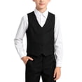 thumbnail image 6 of Boys' Solid Color Vest, V-Neck Button Front Sleeveless Blazer Style, Formal Casual Top for Boys, Ideal for School Events & Special Occasions, Comfortable Fit, 4-14 Years Black 7-8 Years, 6 of 7