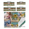thumbnail image 3 of Kitchen Cafe Valance Curtain for Small Windows,Vintage Farm Pig Animals Sunflowers Rod Pocket Short Valances Watercolor Wooden Board Window Treatment Panel for Living Room/Bedroom/Bathroom,54x18in, 3 of 9
