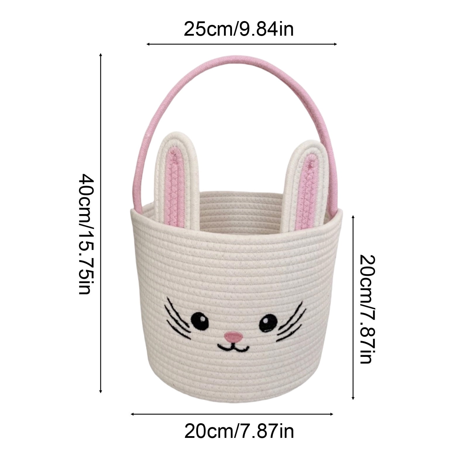 Lunxisen 3 Pcs Easter Storage Basket Hand-woven Decorative Home Organizer Holiday Decor Rabbit Shape Woven Bin